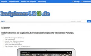 Die Startseite von badplaner 123