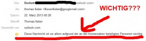 E-mail von der Geldwäscherei